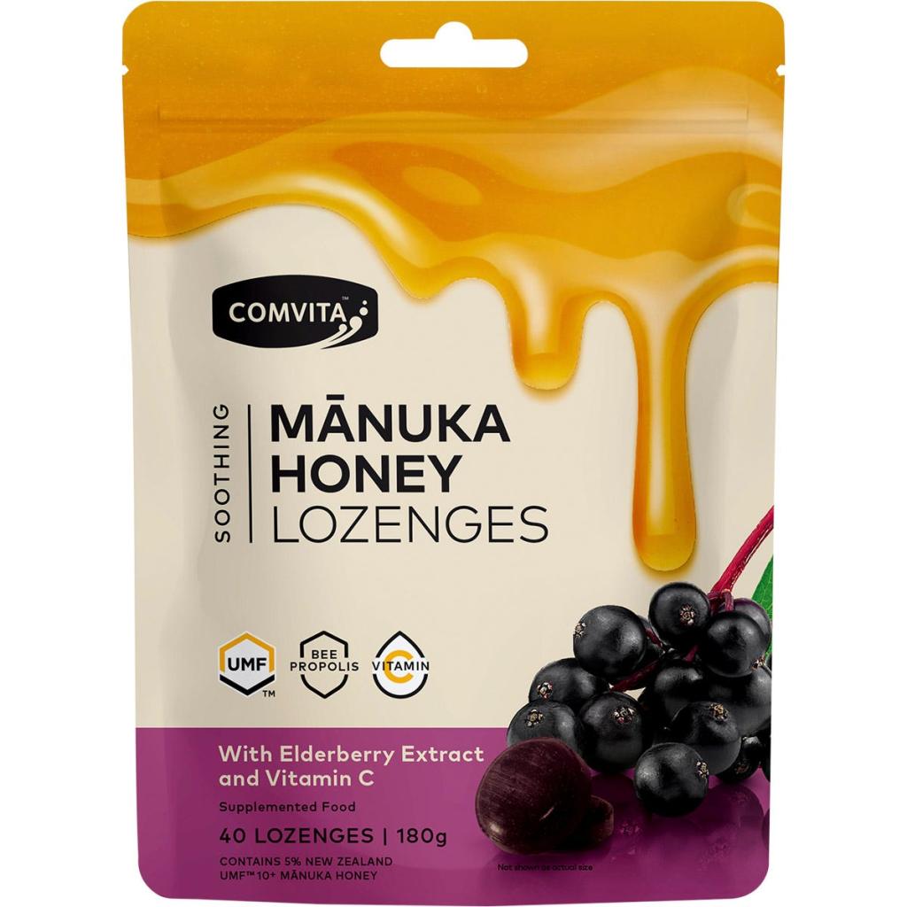 Comvita - Manuka Honey Lozenges Elderberry Extract & Vitamin C 40 x 4.5g