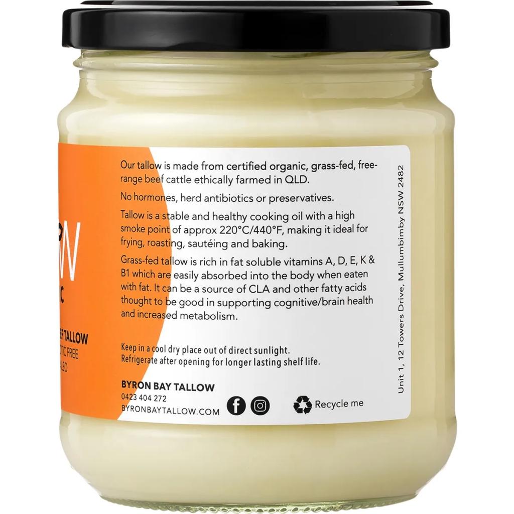 Byron Bay Tallow - Organic Grass Fed Beef Tallow 400g