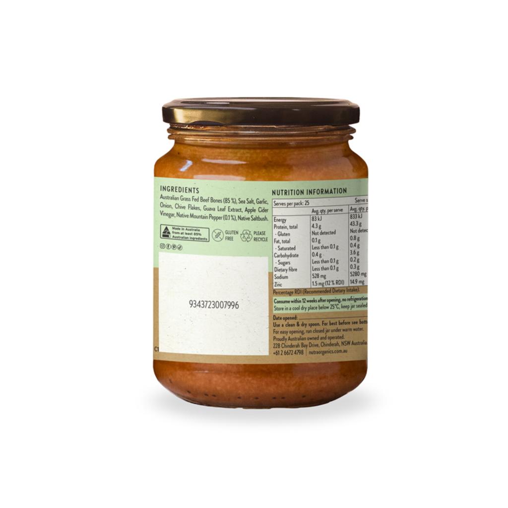 Nutra Organics - Beef Bone Broth Concentrate - Native Herbs 250g