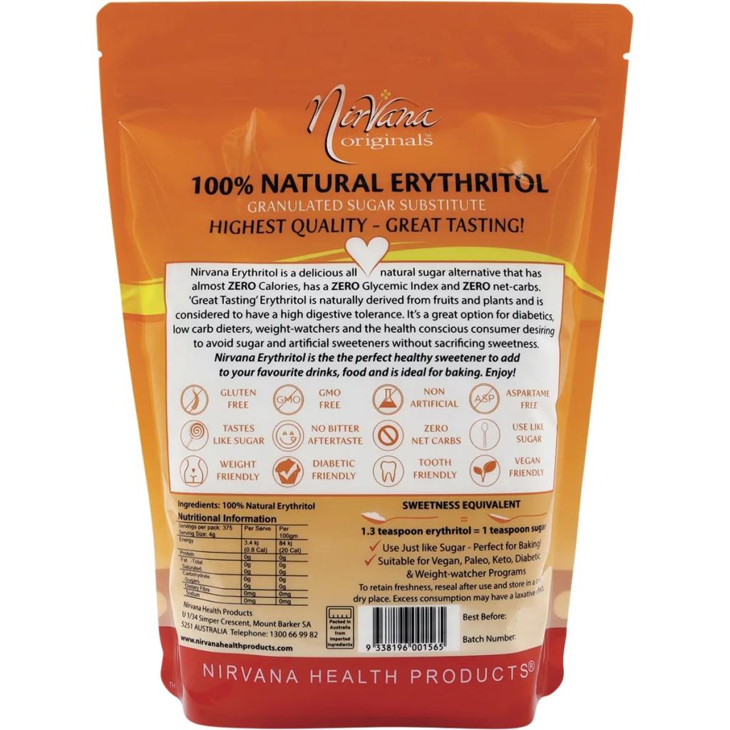 Nirvana Organics - Erythritol 100% Natural 1.5kg