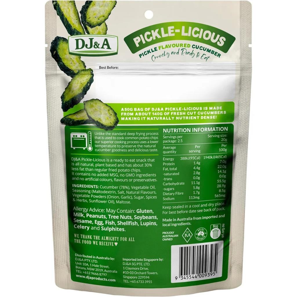 DJ&A - Pickle-Licious Pickle Flavoured Cucumber 50g