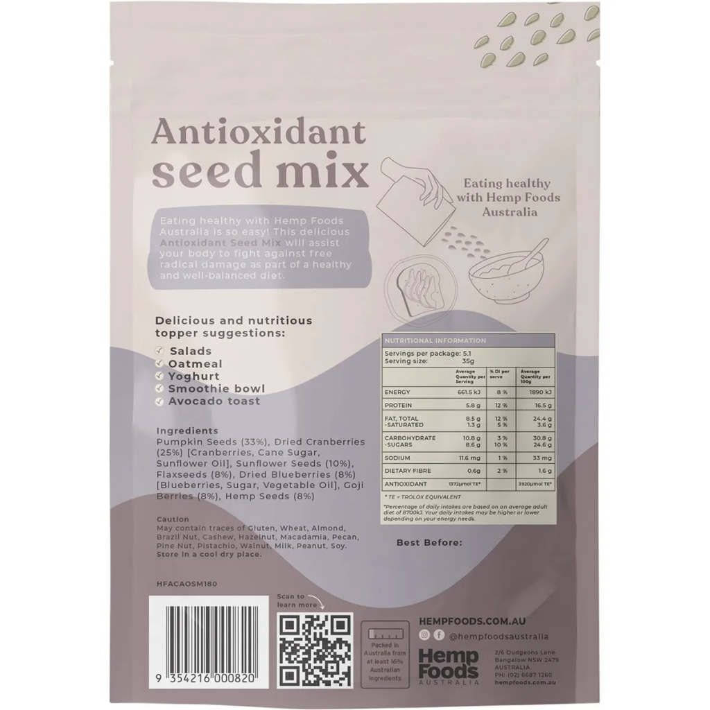 Hemp Foods Australia - Antioxidant Seed Mix 180g