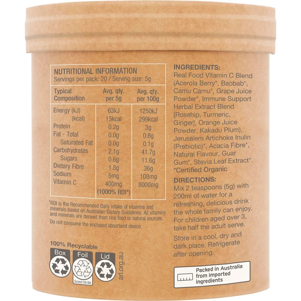 Raw Amazonia - Raw Organic Vitamin C Passionfruit 100g