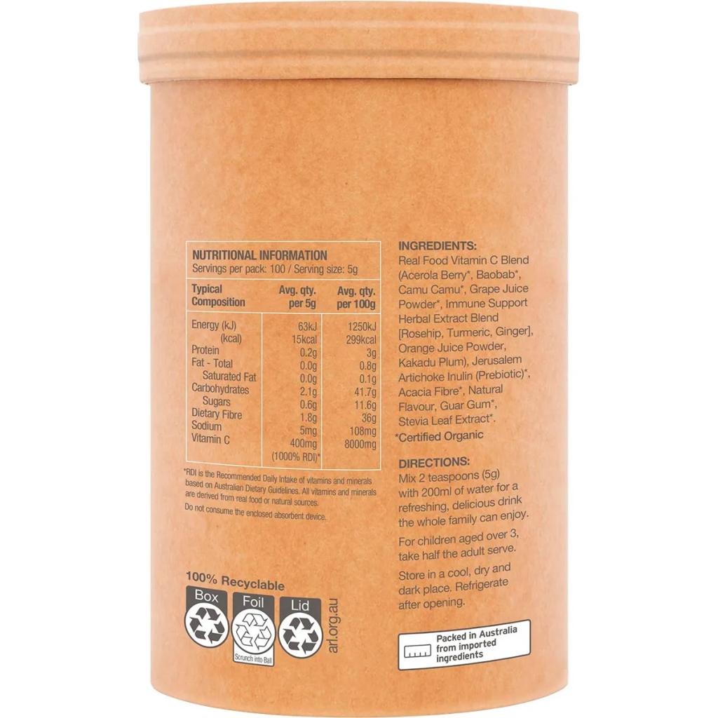 Raw Amazonia - Raw Organic Vitamin C Passionfruit 500g