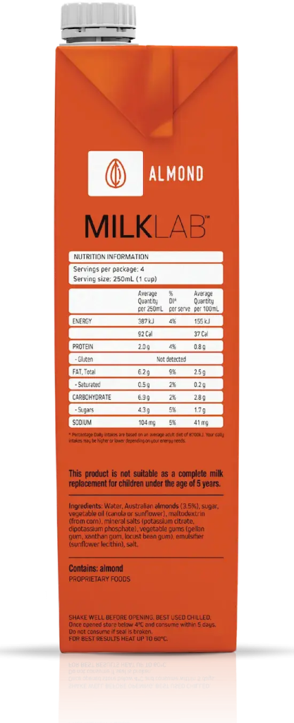 Milk Lab - Almond Milk - CARTON (8x1L) 8lt