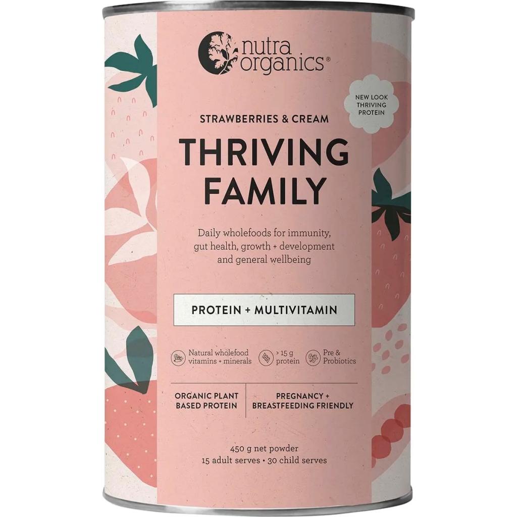 Nutra Organics - Thriving Protein Strawberries & Cream 450g