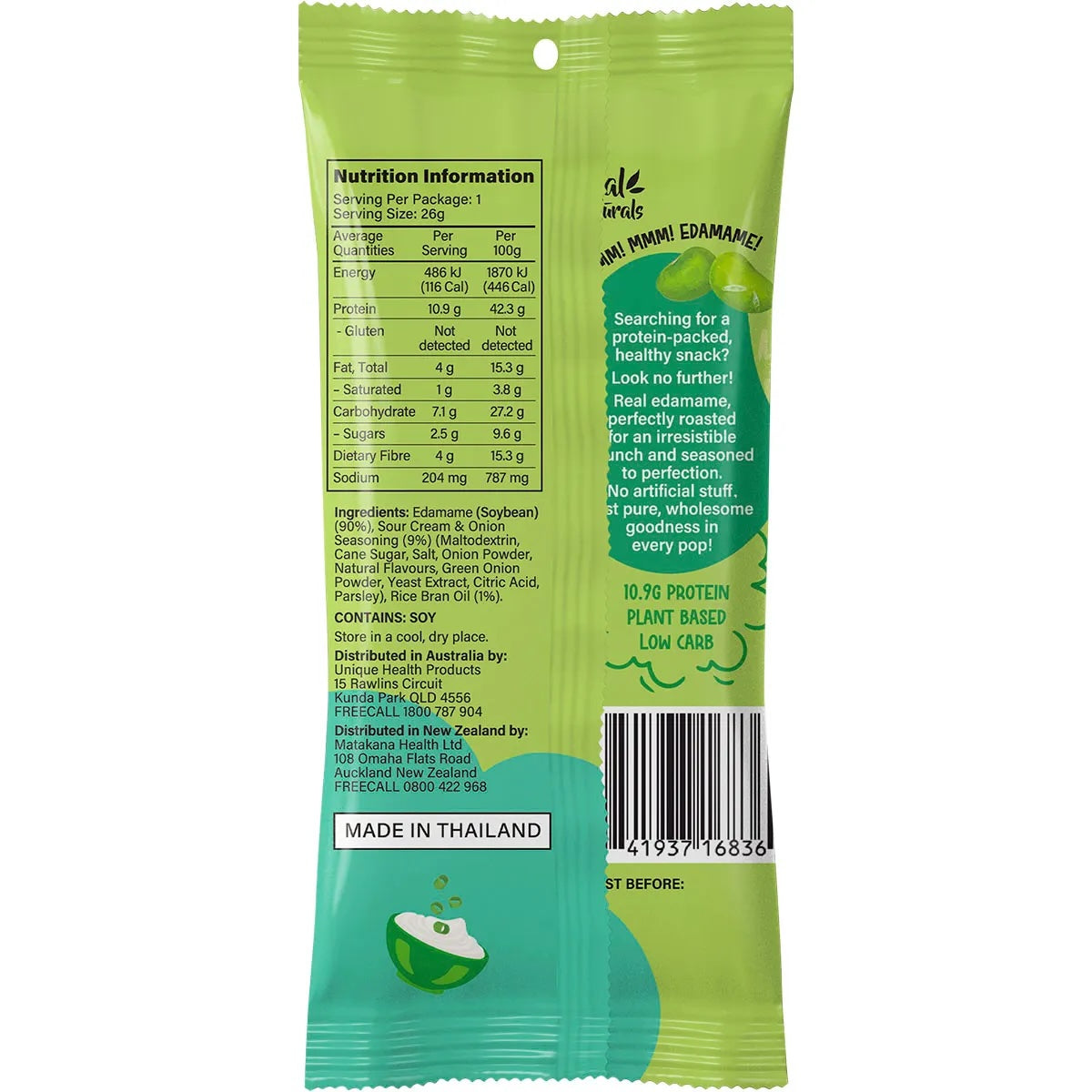 Real Naturals - Protein Edamame Pops Sour Cream 26g