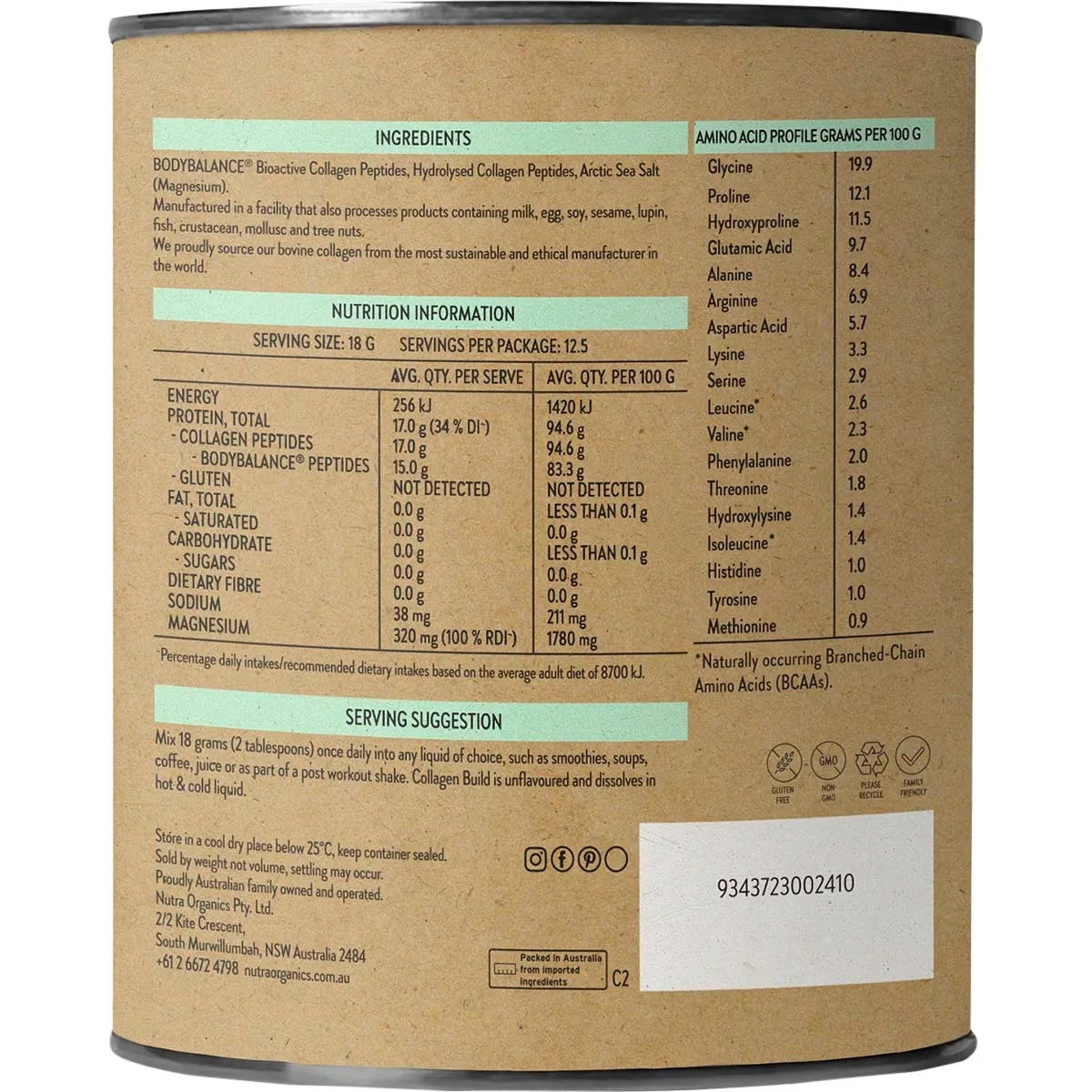 Nutra Organics - Collagen Build 225g