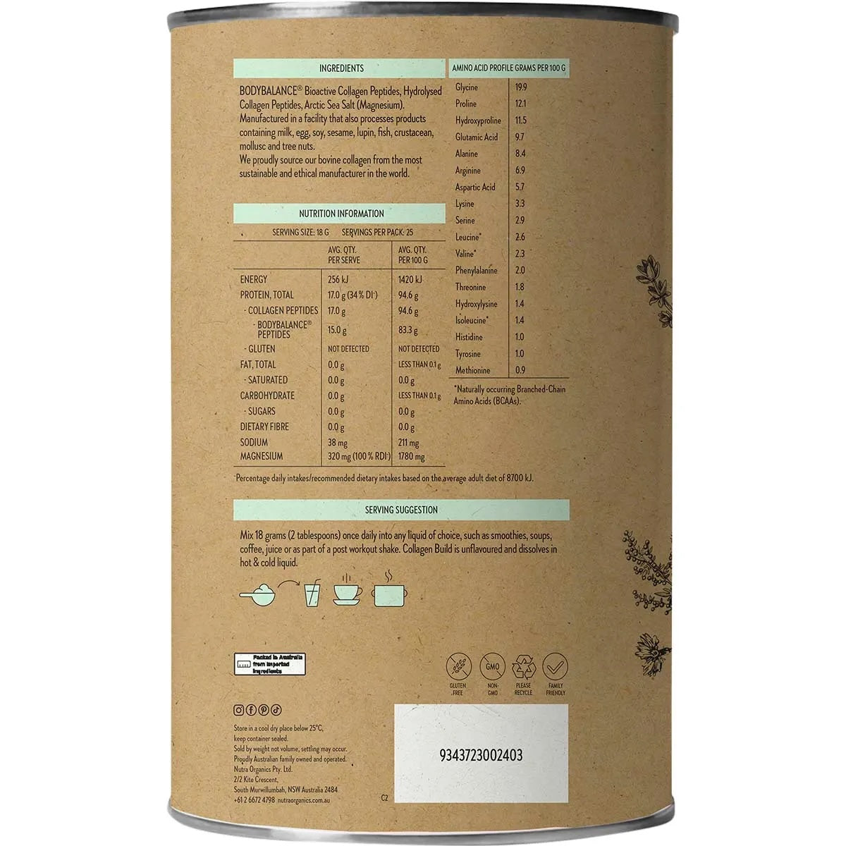 Nutra Organics - Collagen Build 450g