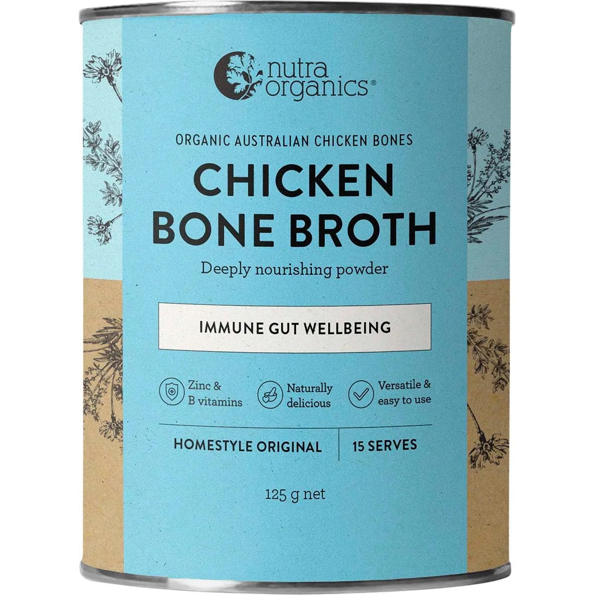 Nutra Organics - Chicken Bone Broth Homestyle Original 125g