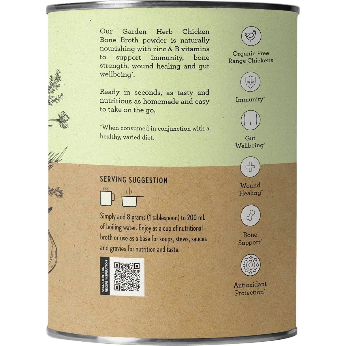 Nutra Organics - Chicken Bone Broth Garden Herb 125g