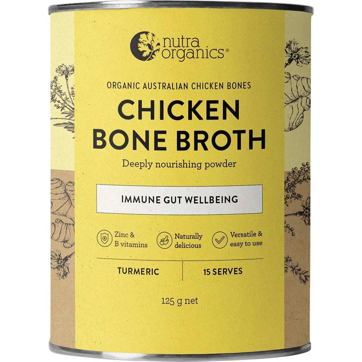 Nutra Organics - Bone Broth Chicken Turmeric 125g
