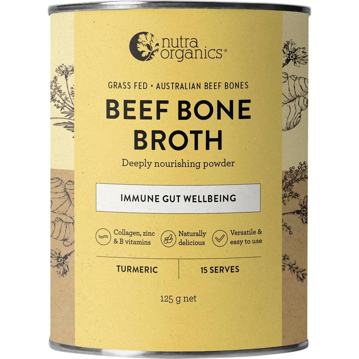 Nutra Organics - Beef Bone Broth Turmeric 125g