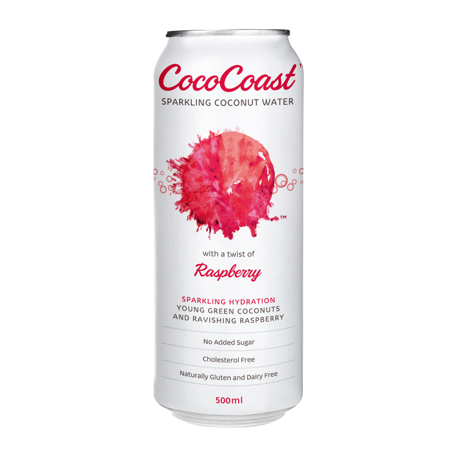 Coco Coast - Sparkling Coconut Water Raspberry 500ml