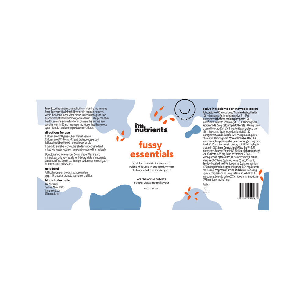 I'm Nutrients - Fussy Essentials Chewable (Watermelon) 60t