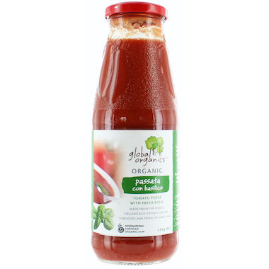Global Organics - Passata Con Basilico 680g