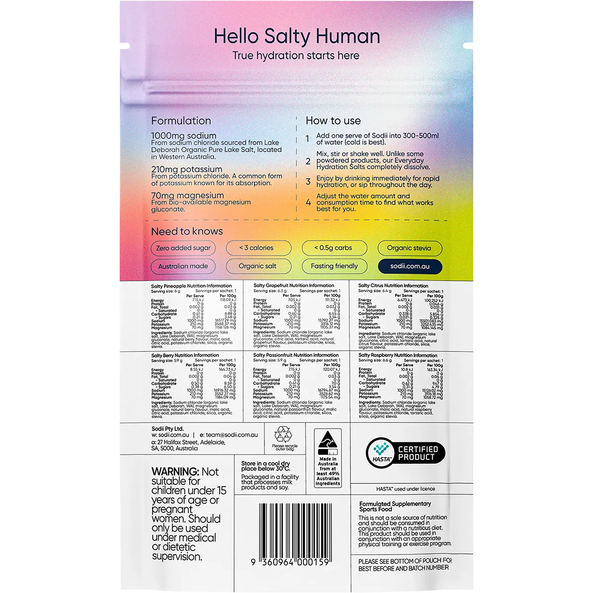 Sodii - Everyday Hydration Salts Mixed Flavour 8pk