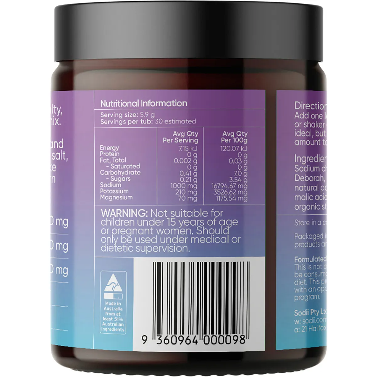 Sodii - Everyday Hydration Salts Salty Passionfruit 185g