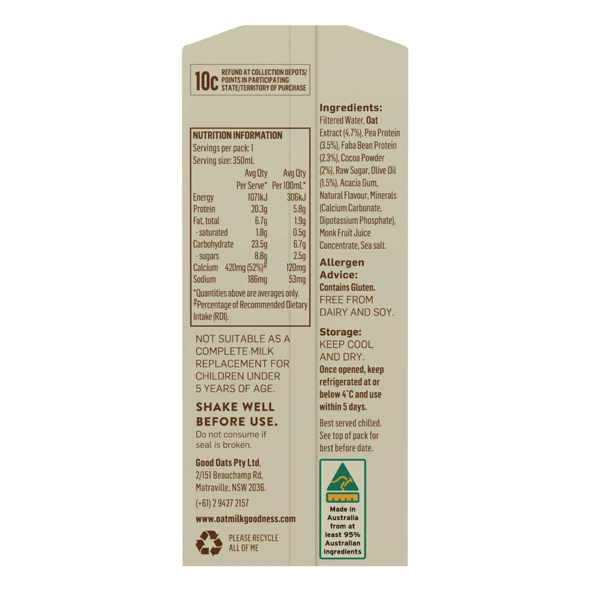 OMG - Oat Milk Chocolate Proatein 350ml