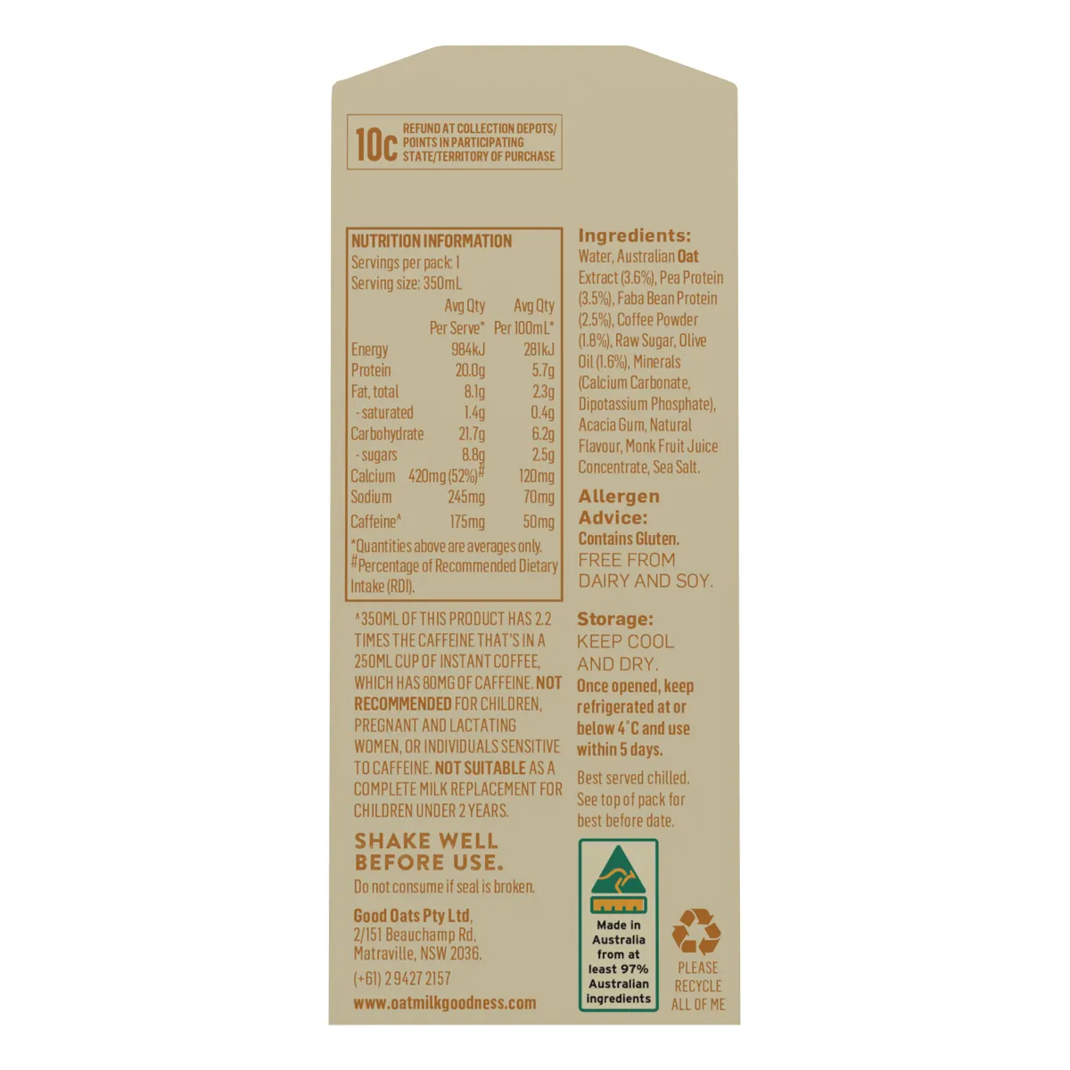 OMG - Oat Milk Coffee Proatein 350ml