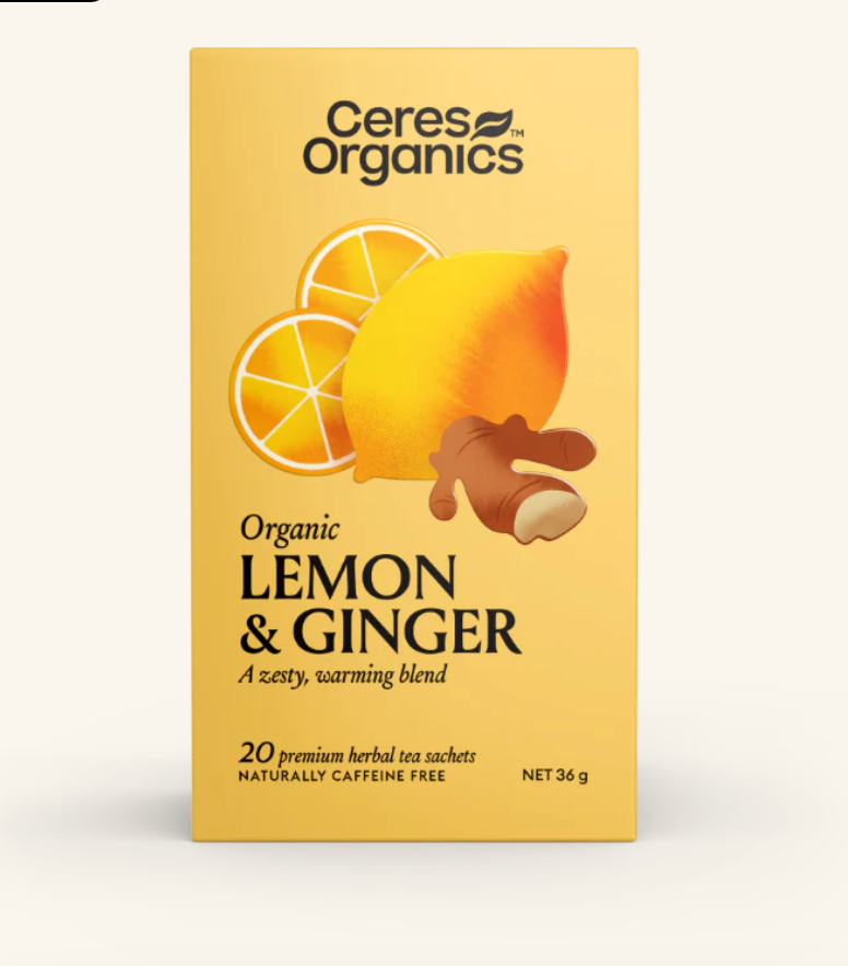 Ceres Organics - Organic Lemon & Ginger Tea 20TB 36g
