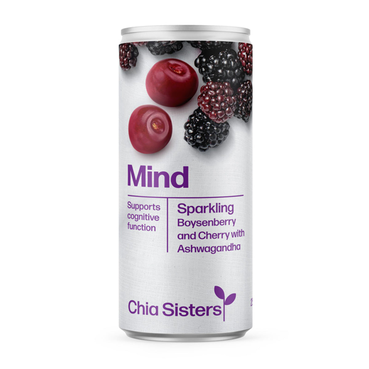 Chia Sisters - Mind - Sparkling Boysenberry and Cherry with Ashwaganda 250ml