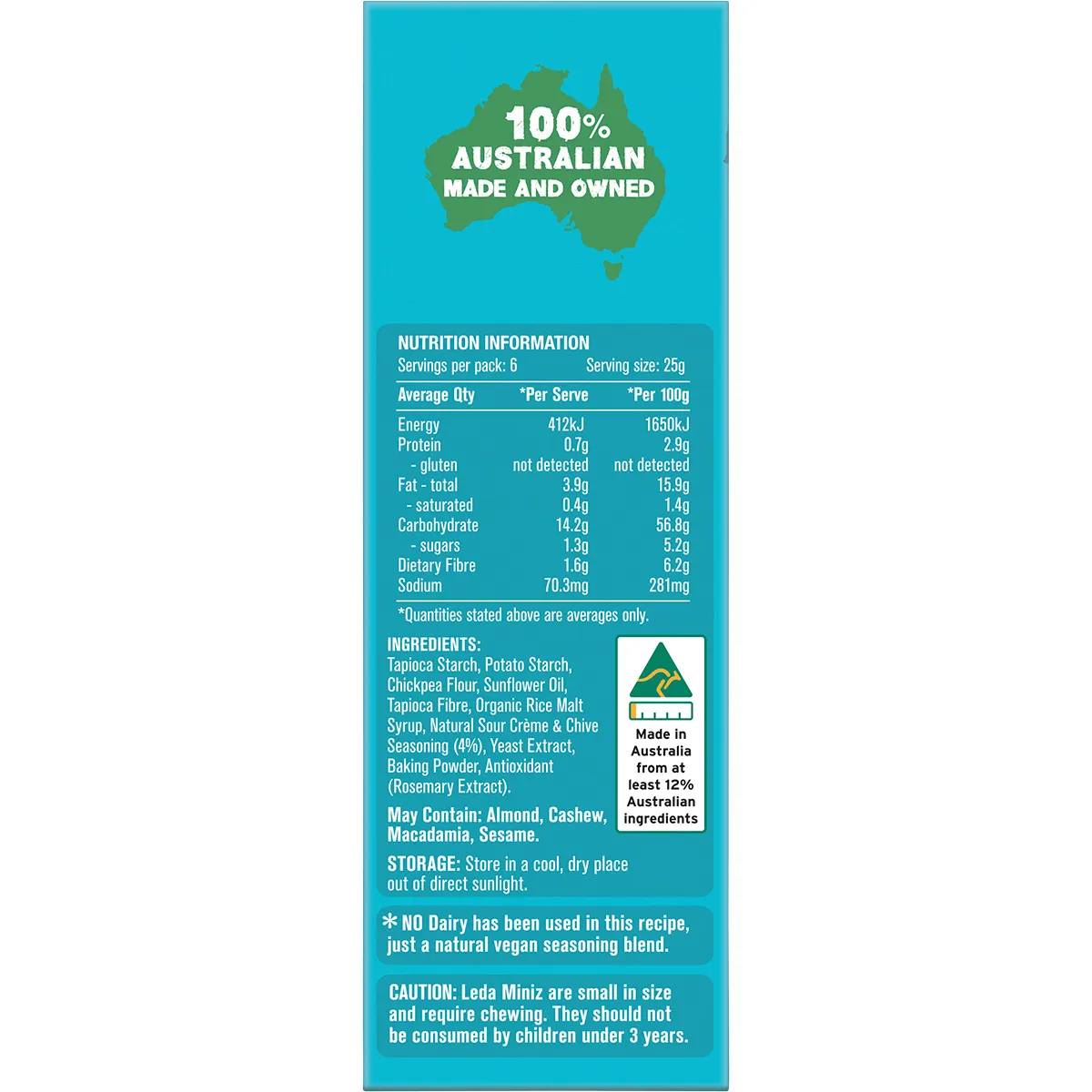 LEDA - Cracker Miniz Sour Crème & Chives 150g