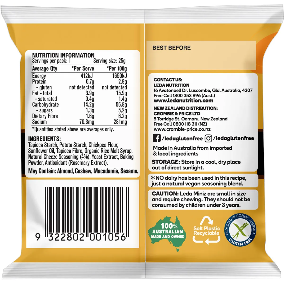 LEDA - Cracker Miniz Cheeze Multi 6 Pack