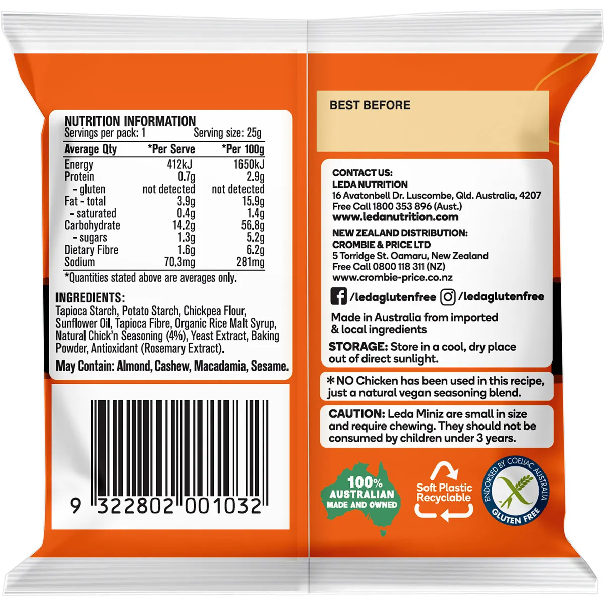 LEDA - Cracker Miniz Chick'n Multi 6 Pack 150g