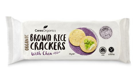 Ceres Organics - Organic Brown Rice Crackers with Chia 115g