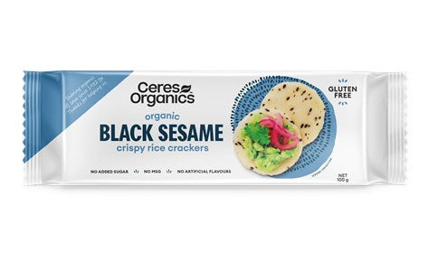 Ceres Organics - Organic Rice Crackers, Black Sesame 100g