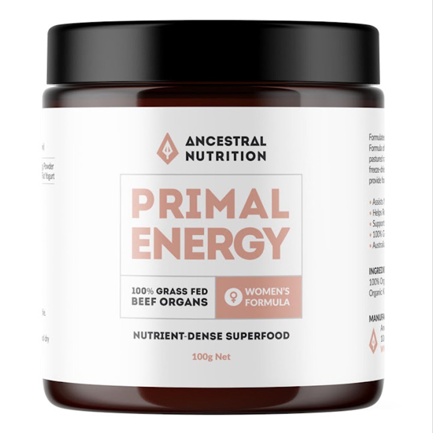 Ancestral Nutrition - Primal Energy Women's Formula Powder 100g