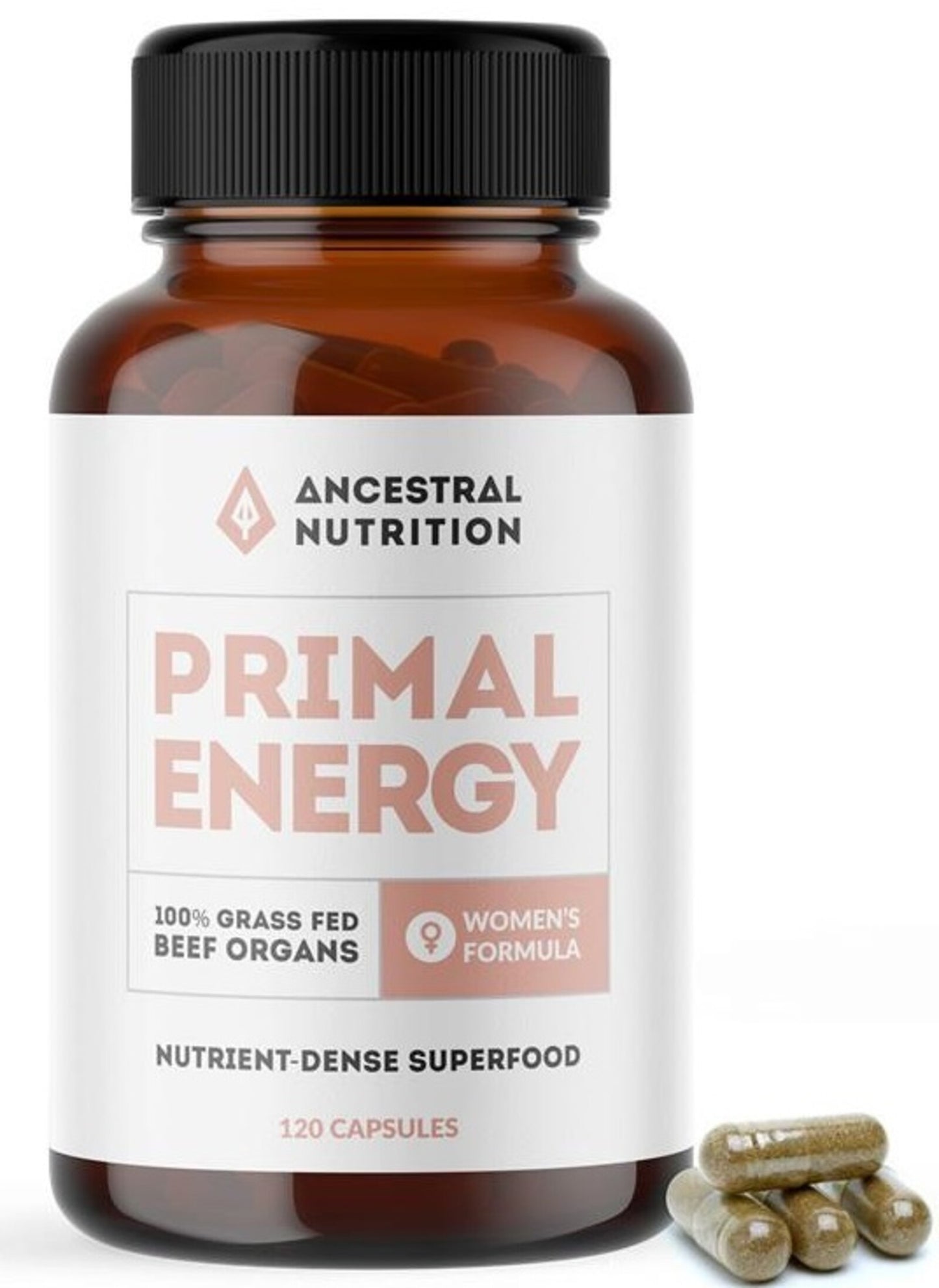 Ancestral Nutrition - Primal Energy Women's Formula 120 Capsules - Beef Organ Capsules