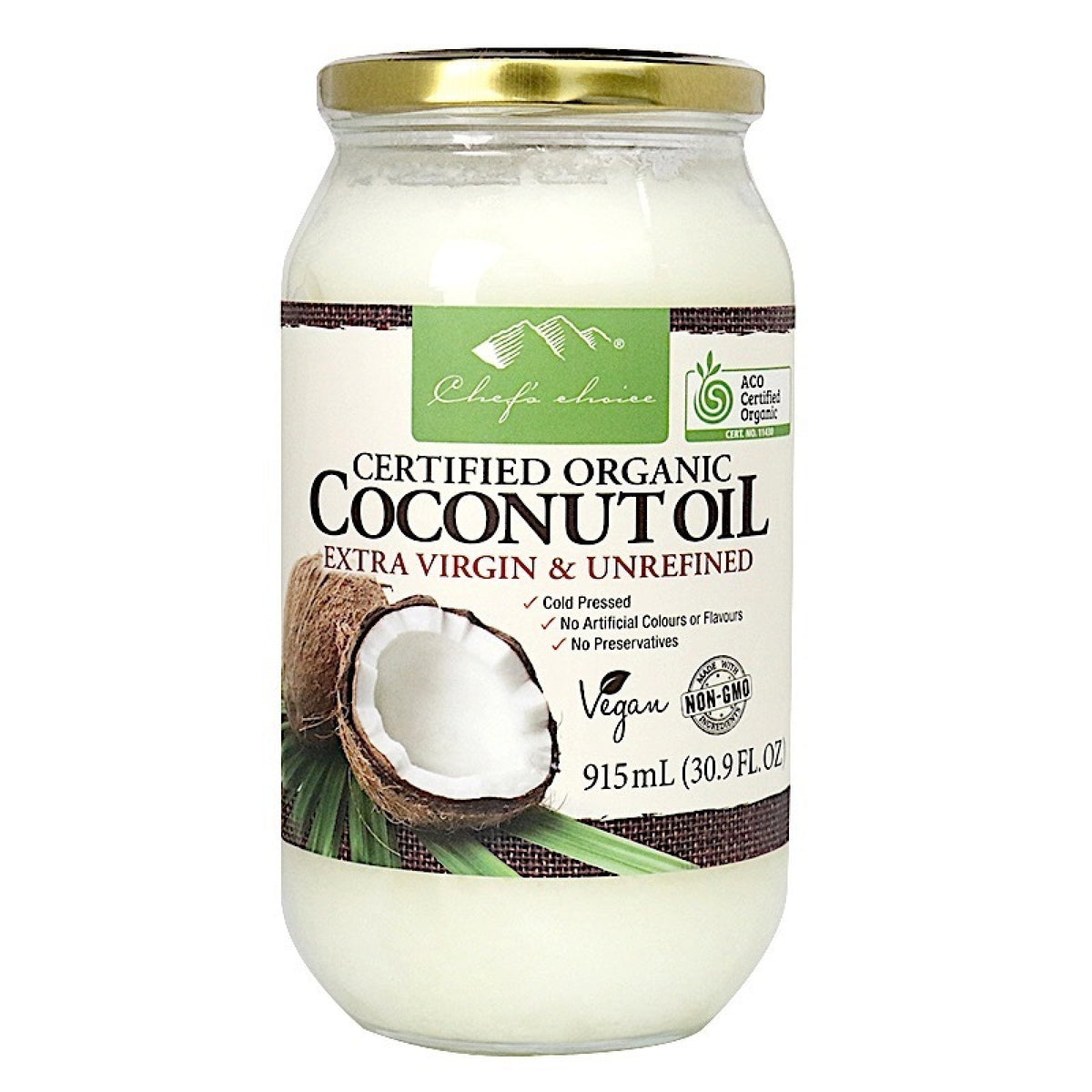 Chef's Choice - Coconut Oil Extra Virgin Unrefined 915ml