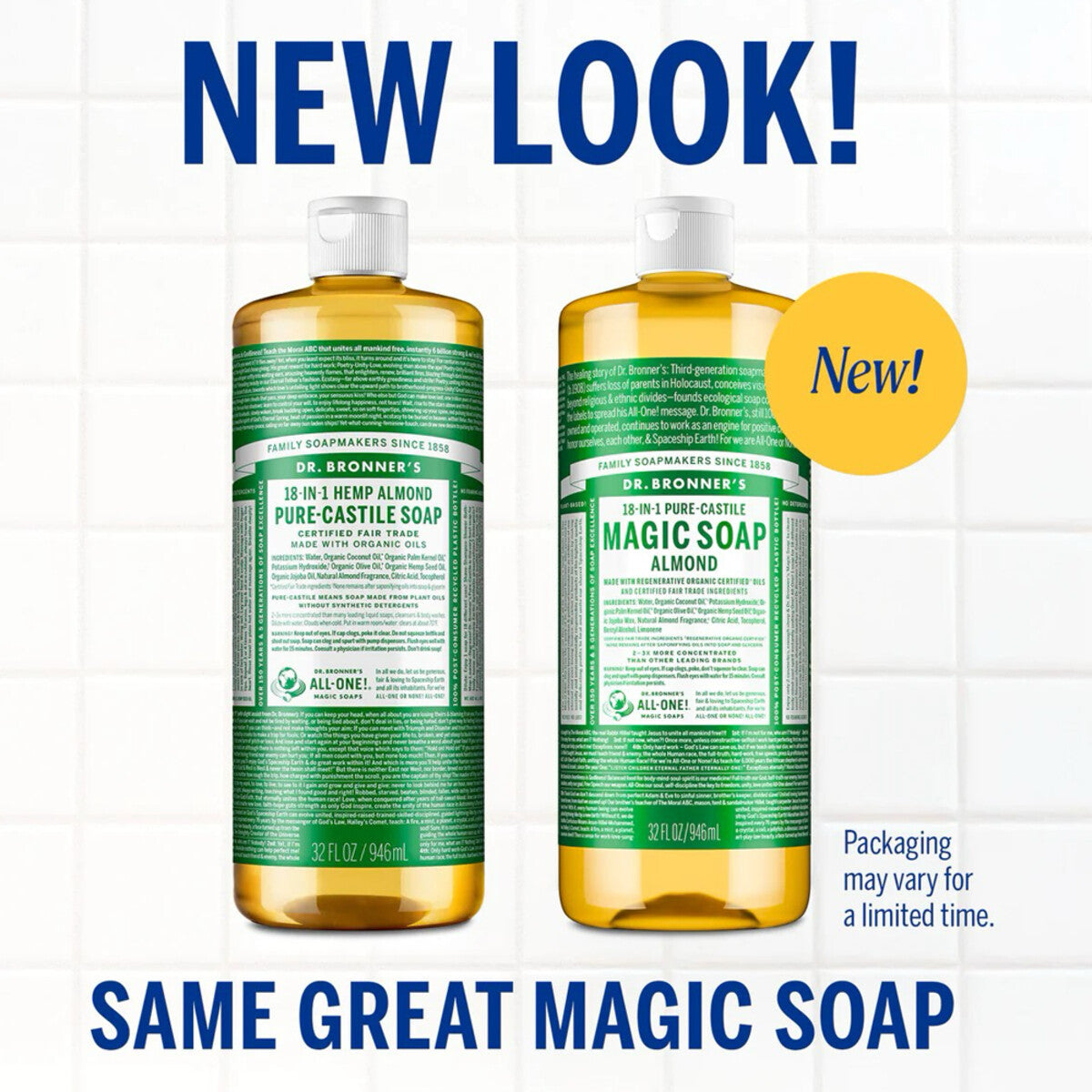 Dr Bronners - Almond Pure Castile Liquid Soap 946ml