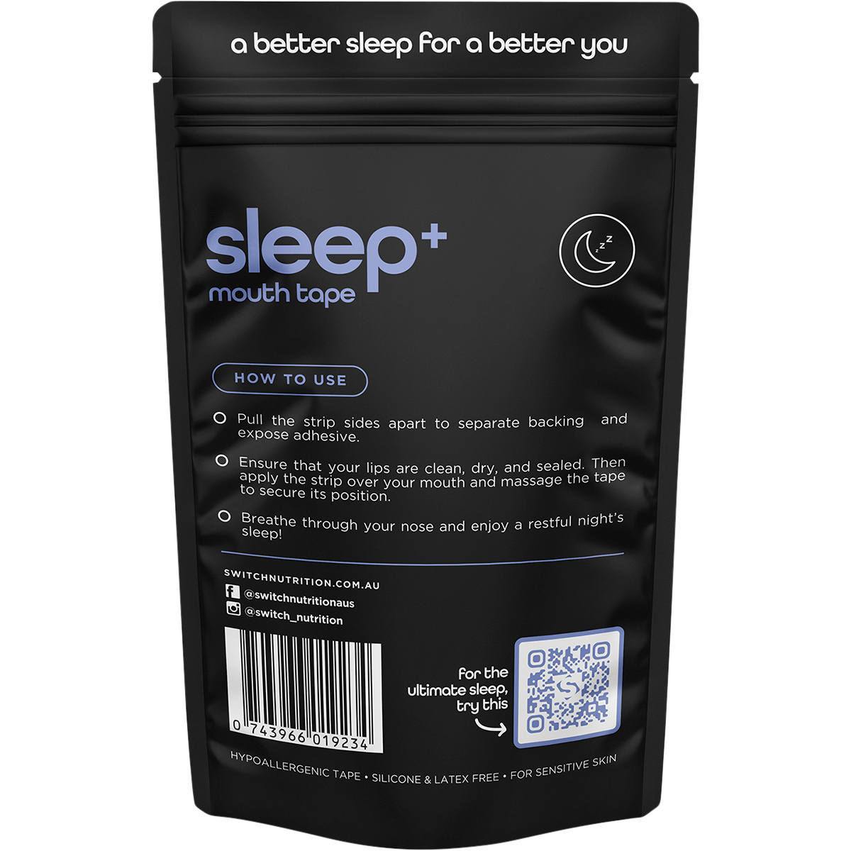 Switch Nutrition - Sleep+ Mouth Tape 30 strips