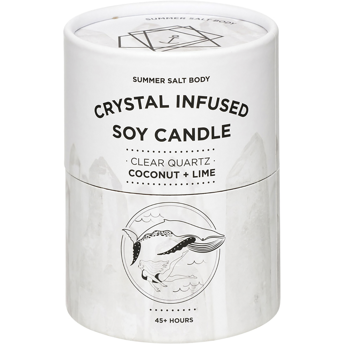 Summer Salt Body - Crystal Infused Soy Candle Clear Quartz Coconut & Lime
