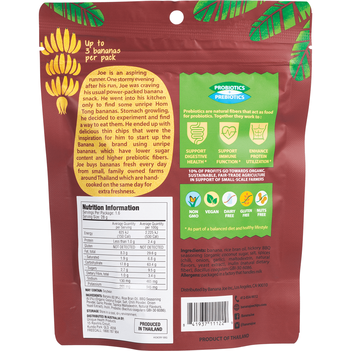 Banana Joe - Banana Chips Hickory BBQ 46.8g