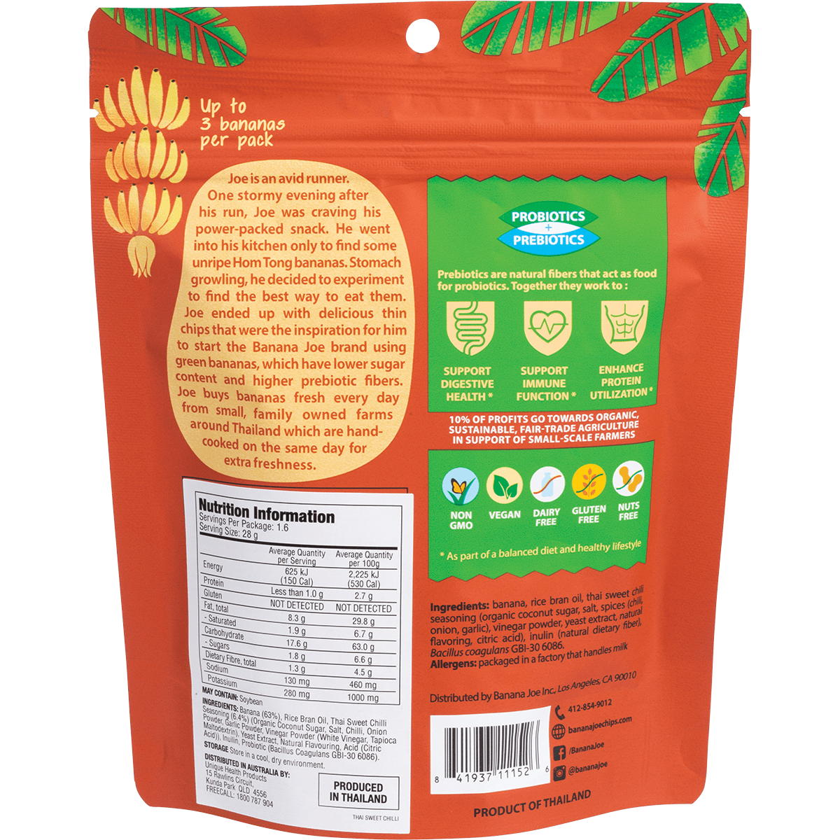 Banana Joe - Thai Sweet Chili Banana Chips 46.8g