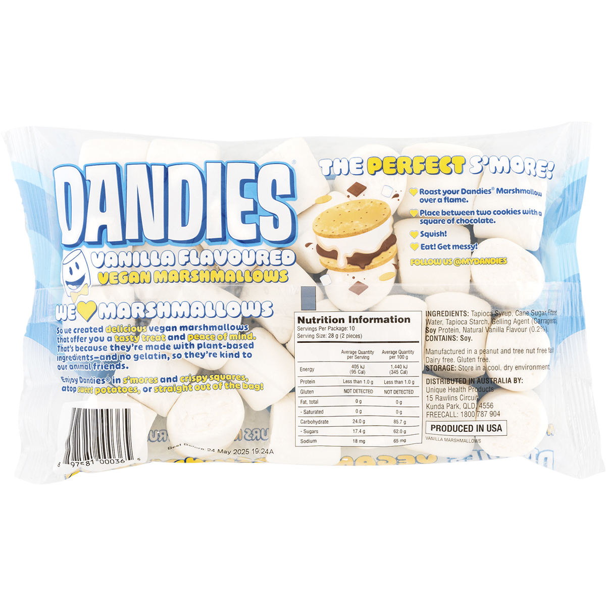 Dandies - Vegan Vanilla Marshmallows Regular Size 283g