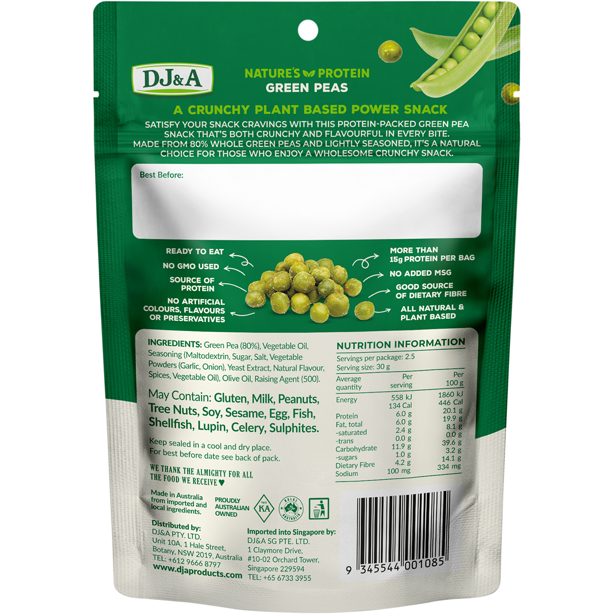 DJ&A - Nature's Protein Green Peas 75g