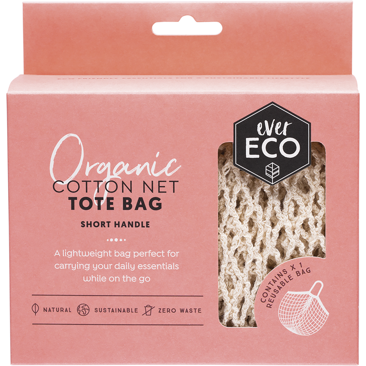 Ever Eco - Tote Bag Short Handle Organic Cotton Net