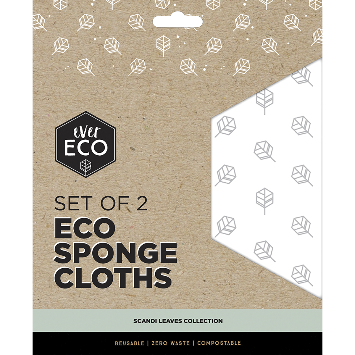 Ever Eco - Eco Sponge Cloths Scandi Leaves Collection 2pk