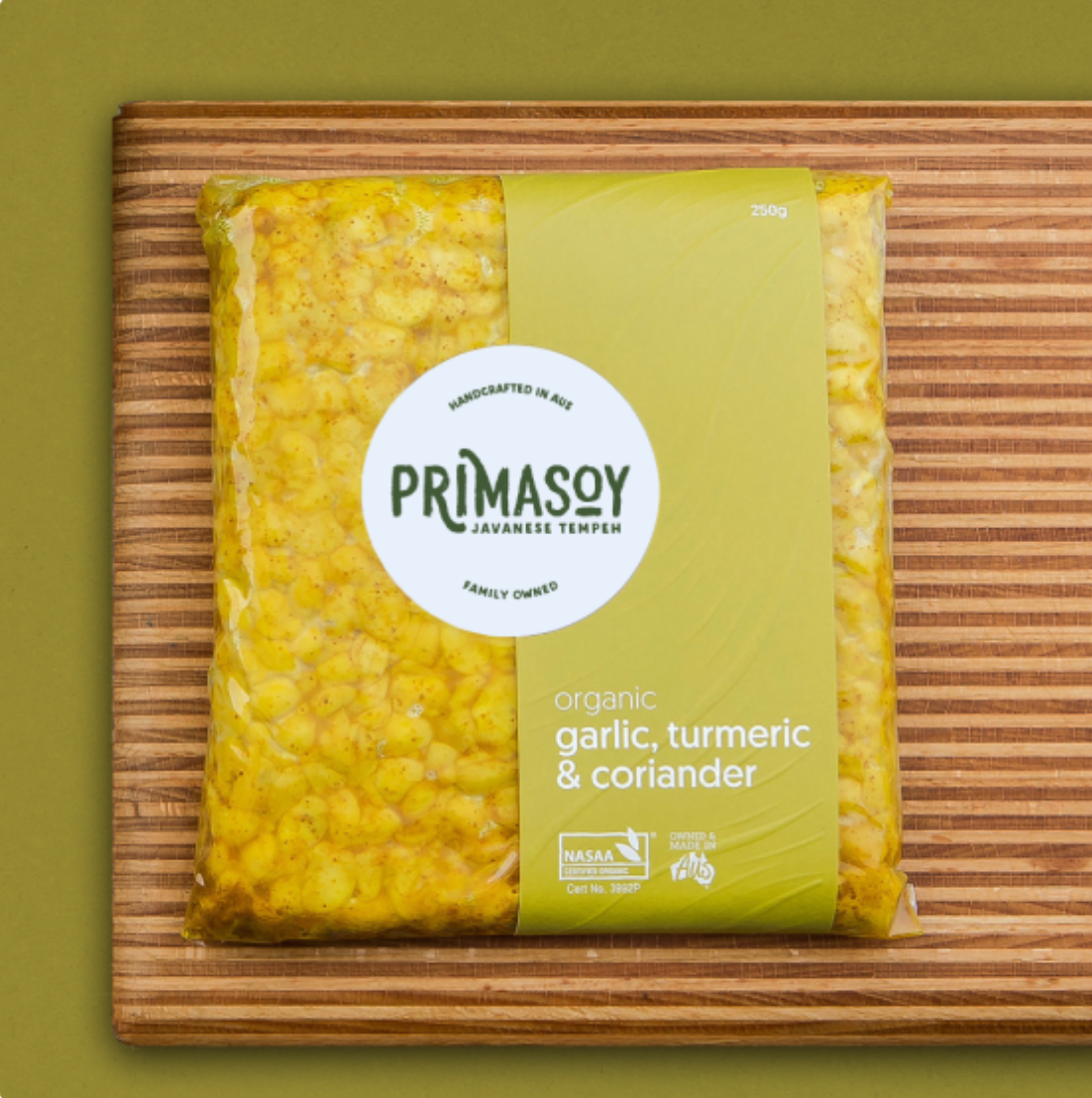 Primasoy - Tempeh Garlic, Turmeric & Corriander 260g