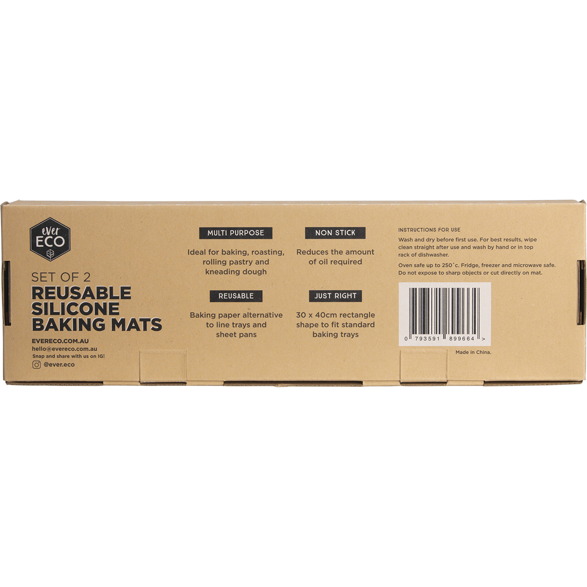 Ever Eco - Reusable Silicone Baking Mats 30 x 40cm 2pk