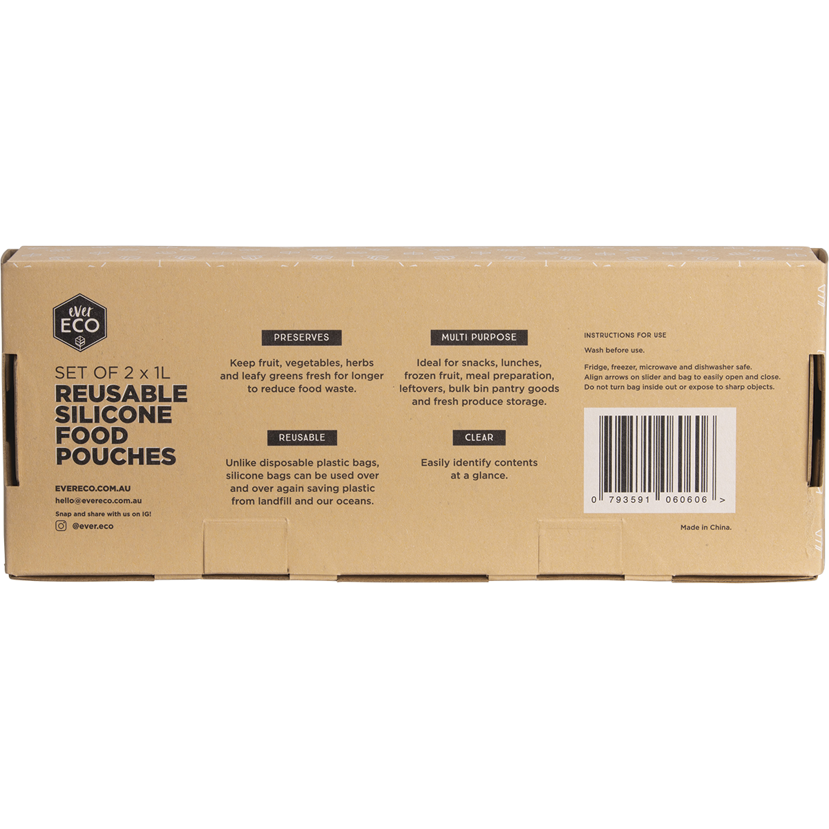 Ever Eco - Reusable Silicone Food Pouches 1L 2pk
