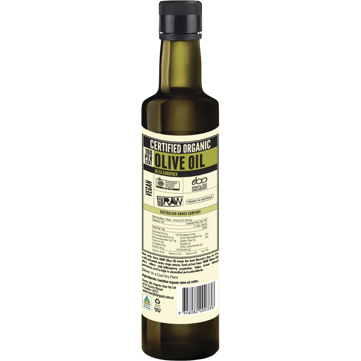 Every Bit Organic - Olive Oil Extra Virgin Cold Pressed Unrefined 500ml