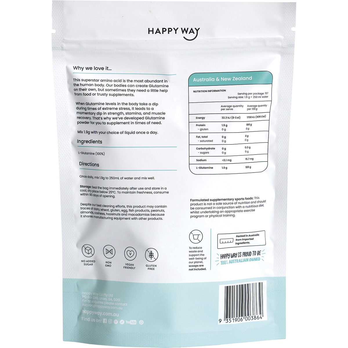 Happy Way - L-Glutamine Powder 300g