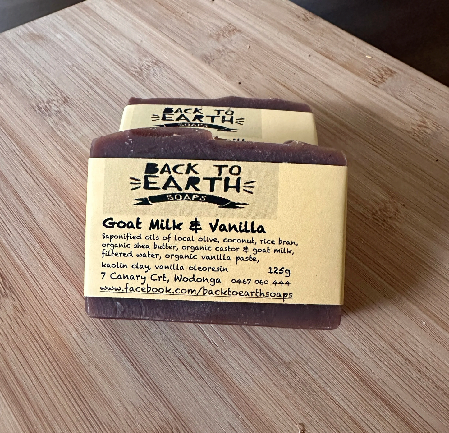 Back To Earth Soaps - Goat Milk & Vanilla soap 125g
