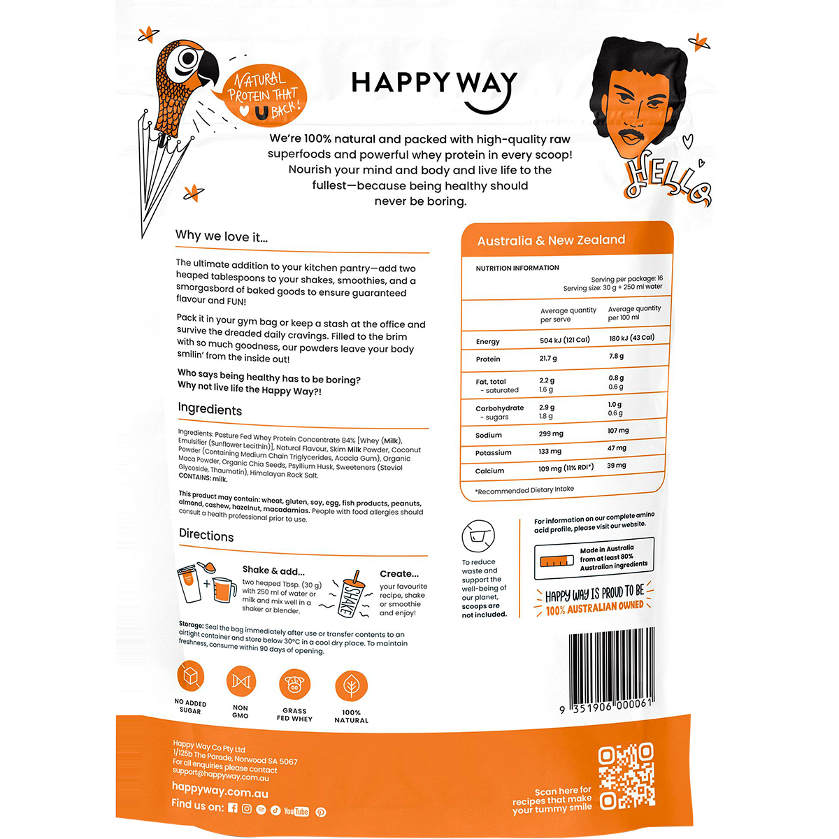 Happy Way - Whey Protein Powder Salted Caramel 500g